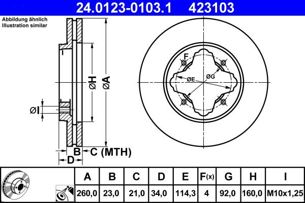 ATE 24.0123-0103.1 - Тормозной диск autosila-amz.com