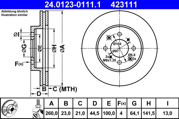 ATE 24.0123-0111.1 - Тормозной диск autosila-amz.com
