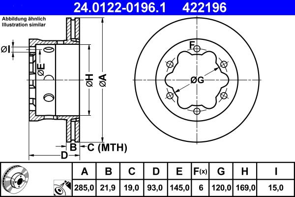 ATE 24.0122-0196.1 - Тормозной диск autosila-amz.com