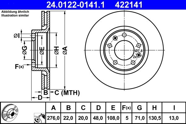 ATE 24.0122-0141.1 - Тормозной диск autosila-amz.com
