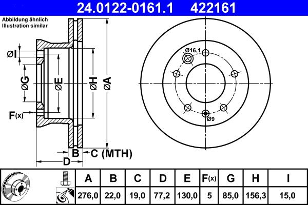 ATE 24.0122-0161.1 - Тормозной диск autosila-amz.com