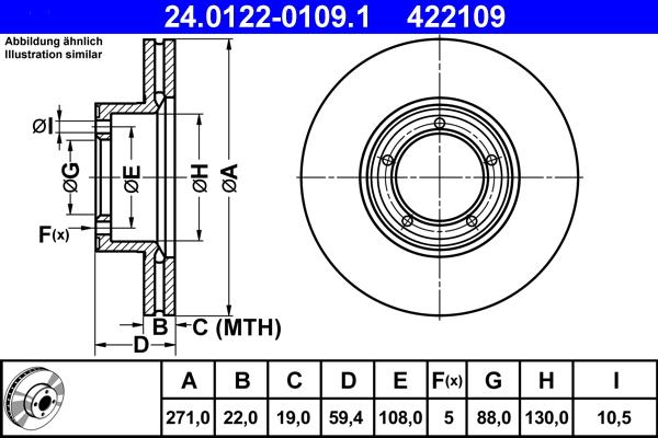 ATE 24.0122-0109.1 - Тормозной диск autosila-amz.com