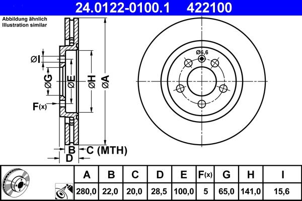 ATE 24.0122-0100.1 - Тормозной диск autosila-amz.com