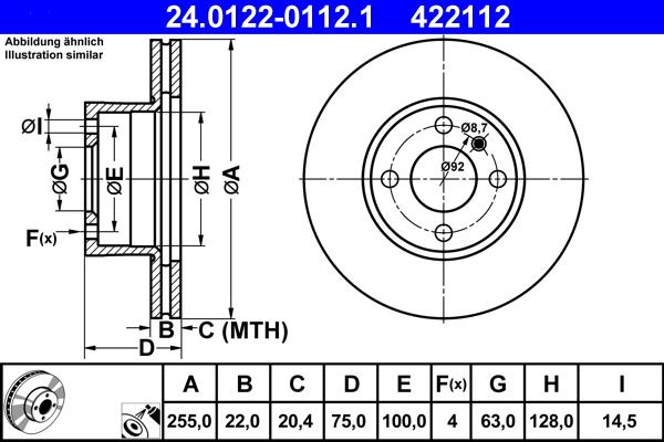 ATE 24.0122-0112.1 - Тормозной диск autosila-amz.com