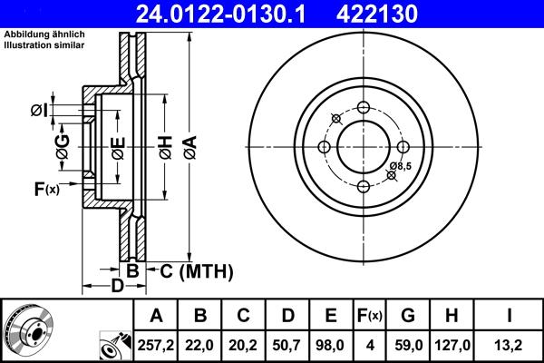 ATE 24.0122-0130.1 - Тормозной диск autosila-amz.com