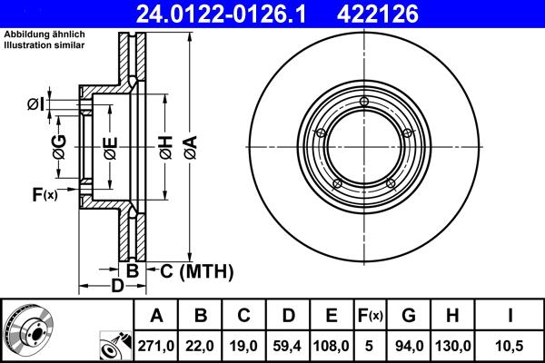 ATE 24.0122-0126.1 - Тормозной диск autosila-amz.com
