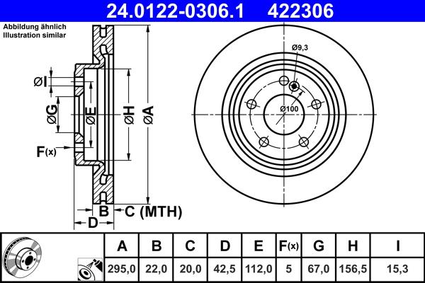 ATE 24.0122-0306.1 - Тормозной диск autosila-amz.com