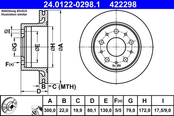 ATE 24.0122-0298.1 - Тормозной диск autosila-amz.com