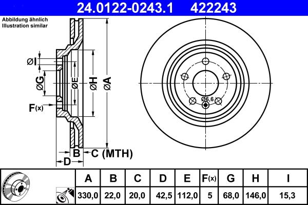 ATE 24.0122-0243.1 - Тормозной диск autosila-amz.com