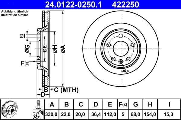 ATE 24.0122-0250.1 - Тормозной диск autosila-amz.com