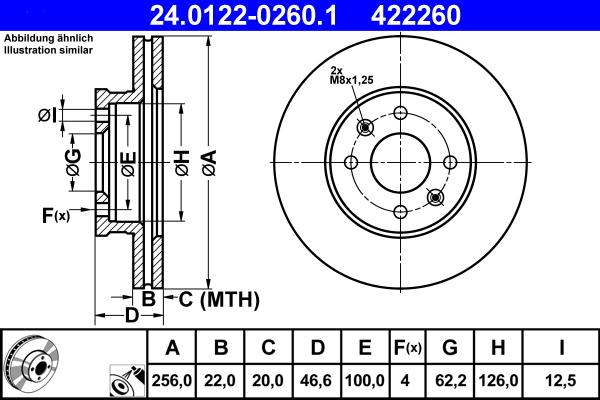ATE 24.0122-0260.1 - Тормозной диск autosila-amz.com