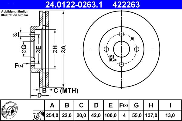 ATE 24.0122-0263.1 - Тормозной диск autosila-amz.com