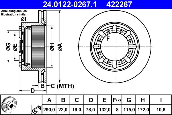 ATE 24.0122-0267.1 - Тормозной диск autosila-amz.com