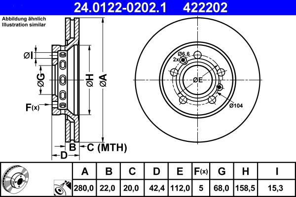 ATE 24.0122-0202.1 - Тормозной диск autosila-amz.com