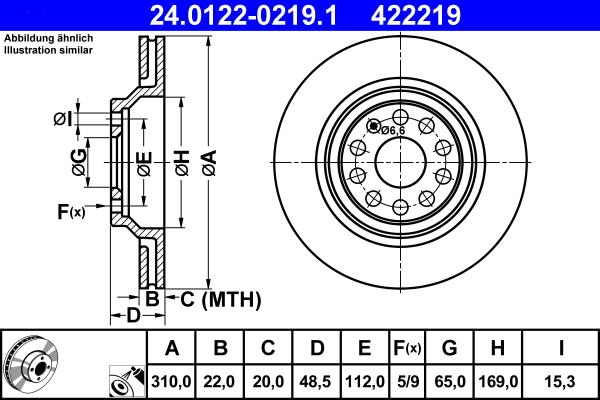 ATE 24.0122-0219.1 - Тормозной диск autosila-amz.com