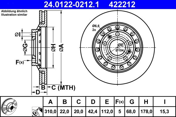 ATE 24.0122-0212.1 - Тормозной диск autosila-amz.com