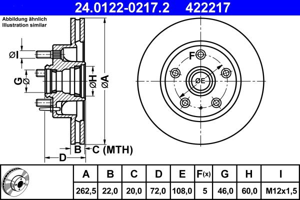 ATE 24.0122-0217.2 - Тормозной диск autosila-amz.com