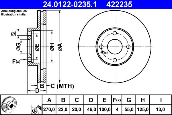 ATE 24.0122-0235.1 - Тормозной диск autosila-amz.com