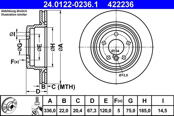 ATE 24.0122-0236.1 - Тормозной диск autosila-amz.com