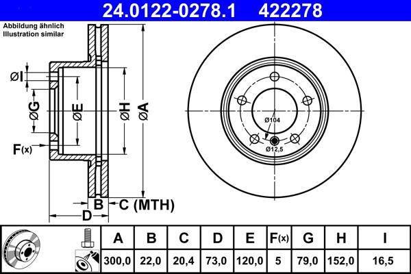 ATE 24.0122-0278.1 - Тормозной диск autosila-amz.com