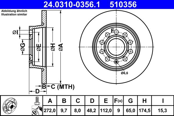 ATE 24.0310-0356.1 - Тормозной диск autosila-amz.com