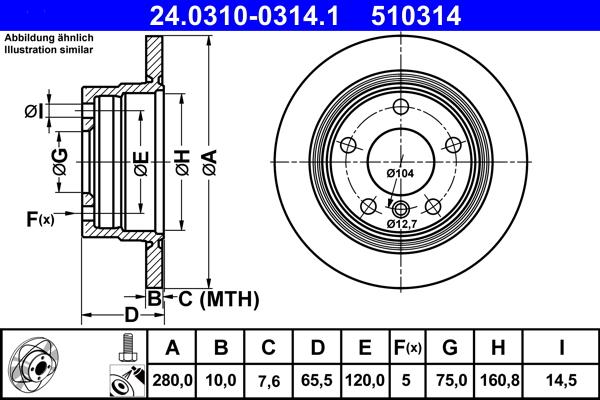 ATE 24.0310-0314.1 - Тормозной диск autosila-amz.com