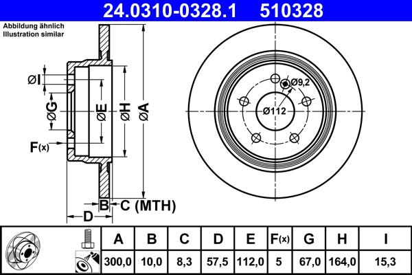ATE 24.0310-0328.1 - Тормозной диск autosila-amz.com