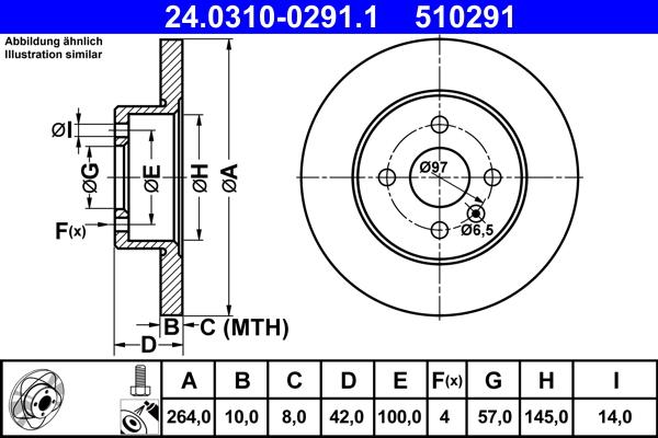 ATE 24.0310-0291.1 - Тормозной диск autosila-amz.com