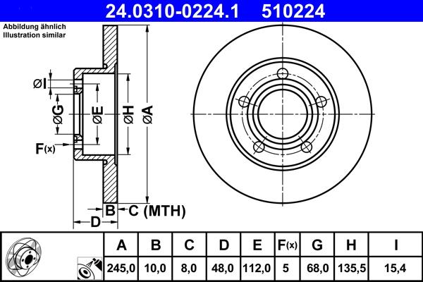 ATE 24.0310-0224.1 - Тормозной диск autosila-amz.com