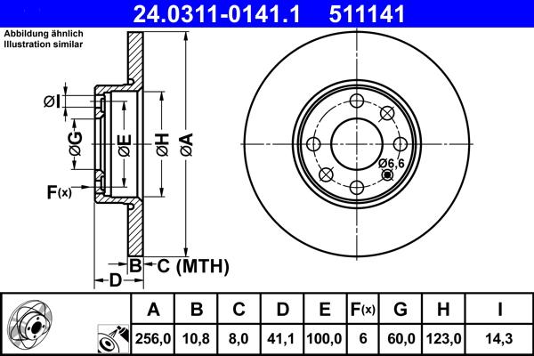 ATE 24.0311-0141.1 - Тормозной диск autosila-amz.com