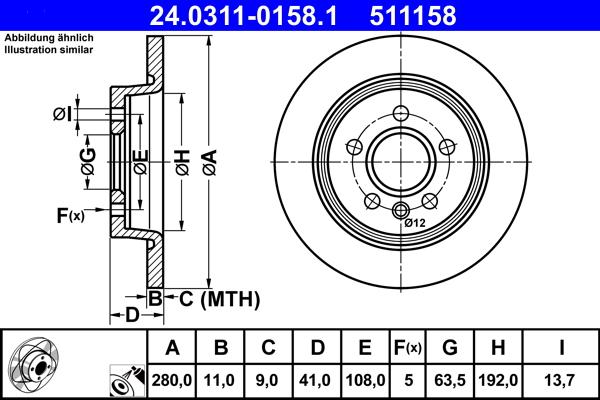 ATE 24.0311-0158.1 - Тормозной диск autosila-amz.com