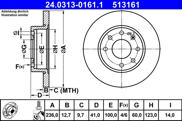 ATE 24.0313-0161.1 - Тормозной диск autosila-amz.com