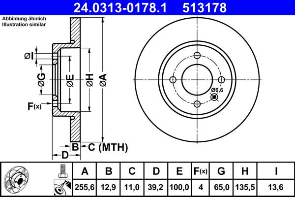 ATE 24.0313-0178.1 - Тормозной диск autosila-amz.com