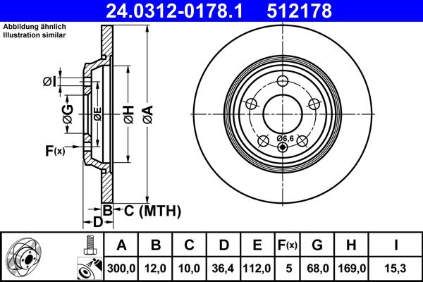 ATE 24.0312-0178.1 - Тормозной диск autosila-amz.com