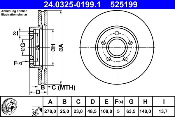 ATE 24.0325-0199.1 - Тормозной диск autosila-amz.com