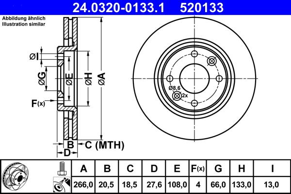 ATE 24.0320-0133.1 - Тормозной диск autosila-amz.com