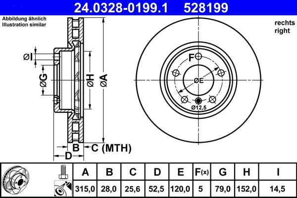 ATE 24.0328-0199.1 - Тормозной диск autosila-amz.com