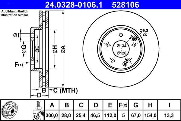 ATE 24.0328-0106.1 - Тормозной диск autosila-amz.com