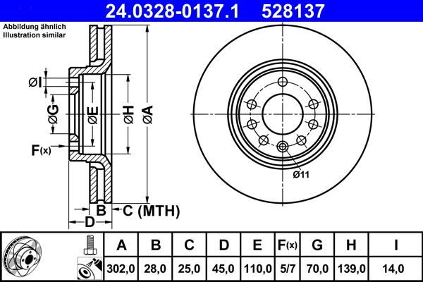 ATE 24.0328-0137.1 - Тормозной диск autosila-amz.com