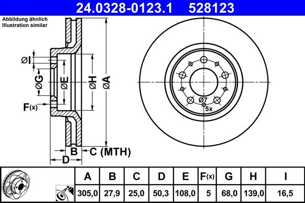 ATE 24.0328-0123.1 - Тормозной диск autosila-amz.com