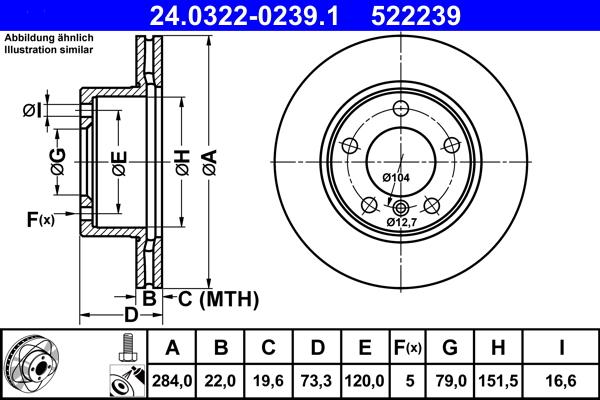 ATE 24.0322-0239.1 - Тормозной диск autosila-amz.com