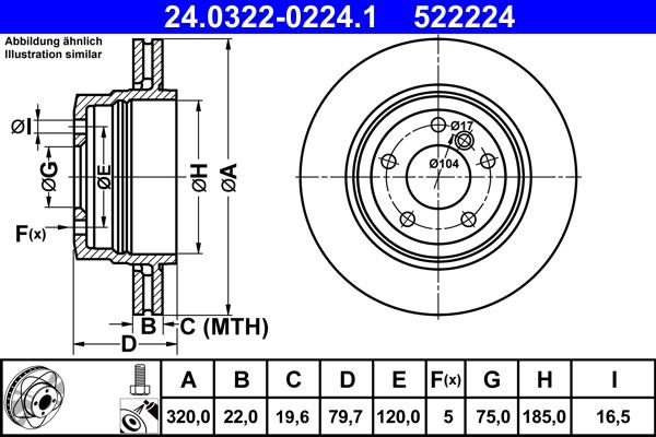 ATE 24.0322-0224.1 - Тормозной диск autosila-amz.com