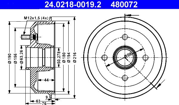 ATE 24.0218-0019.2 - Тормозной барабан autosila-amz.com