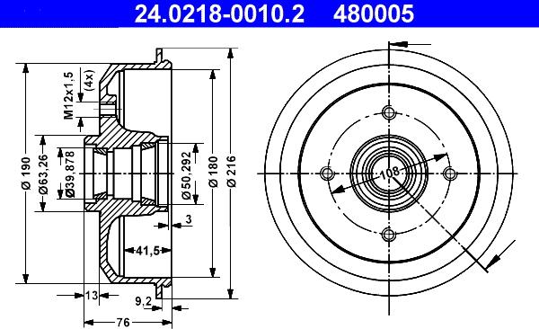 ATE 24.0218-0010.2 - Тормозной барабан autosila-amz.com