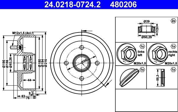 ATE 24.0218-0724.2 - Тормозной барабан autosila-amz.com