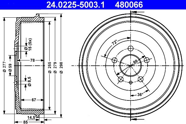 ATE 24.0225-5003.1 - Тормозной барабан autosila-amz.com