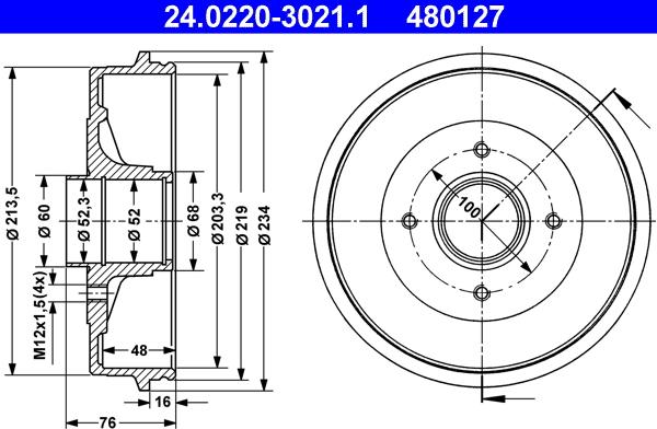 ATE 24.0220-3021.1 - Тормозной барабан autosila-amz.com