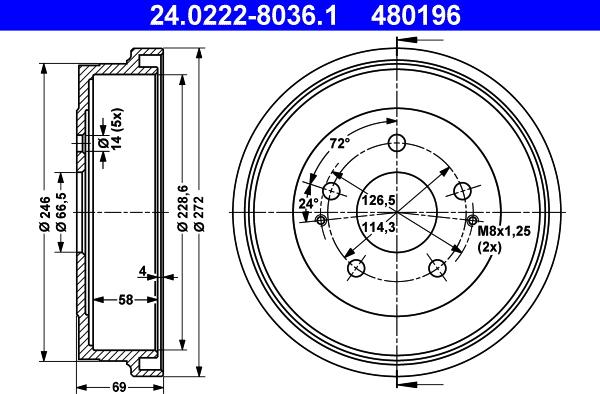 ATE 24.0222-8036.1 - Автозапчасть autosila-amz.com