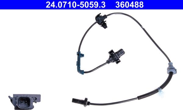 ATE 24.0710-5059.3 - Датчик ABS, частота вращения колеса autosila-amz.com