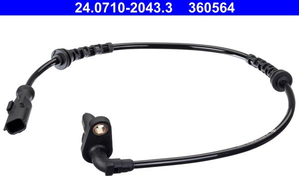 ATE 24.0710-2043.3 - Датчик ABS, частота вращения колеса autosila-amz.com